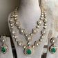 Abhinaya Polki Kundan Necklace set - Green - Rohika Store