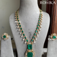 Nita American diamond necklace set - Dark green