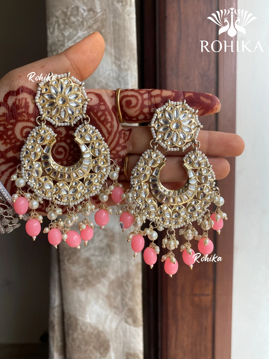 Navpreet beautiful earrings - Baby pink