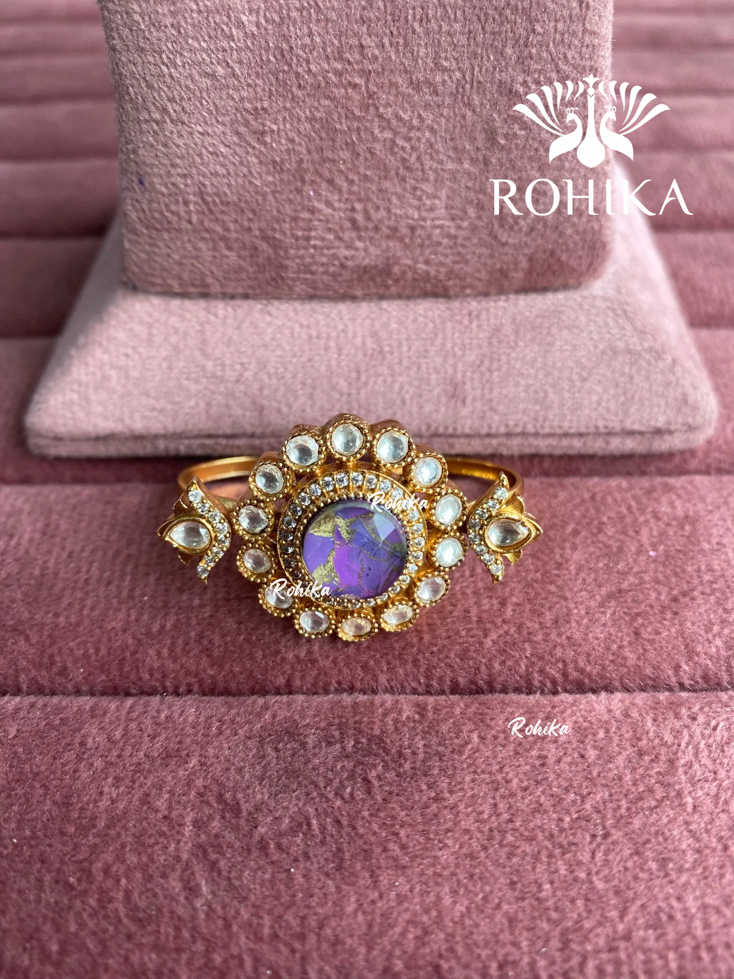 Angana polki kundan ring (SG-145) - Purple