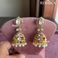 Nimra polki kundan jhumka earrings - Golden