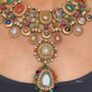 Saabya inspired fusion long necklace set (SS030) - Multi colour