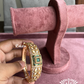 Kuvira meenakari bracelet/kada -  Dark Green