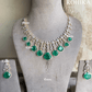 Nish American diamond necklace set - Dark green - Rohika Store