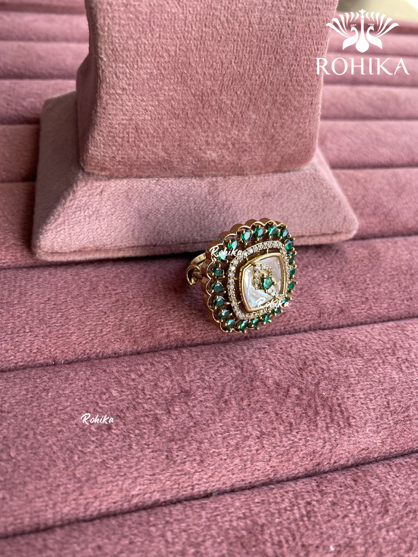 Angana polki kundan ring (SG-084) - Green