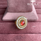 Angana polki kundan ring (SG-121) - Red