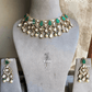 Anaya moisanite necklace set - Dark green - Rohika Store