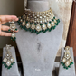 Avanti moisinite doublet bridal necklace set - Dark Green