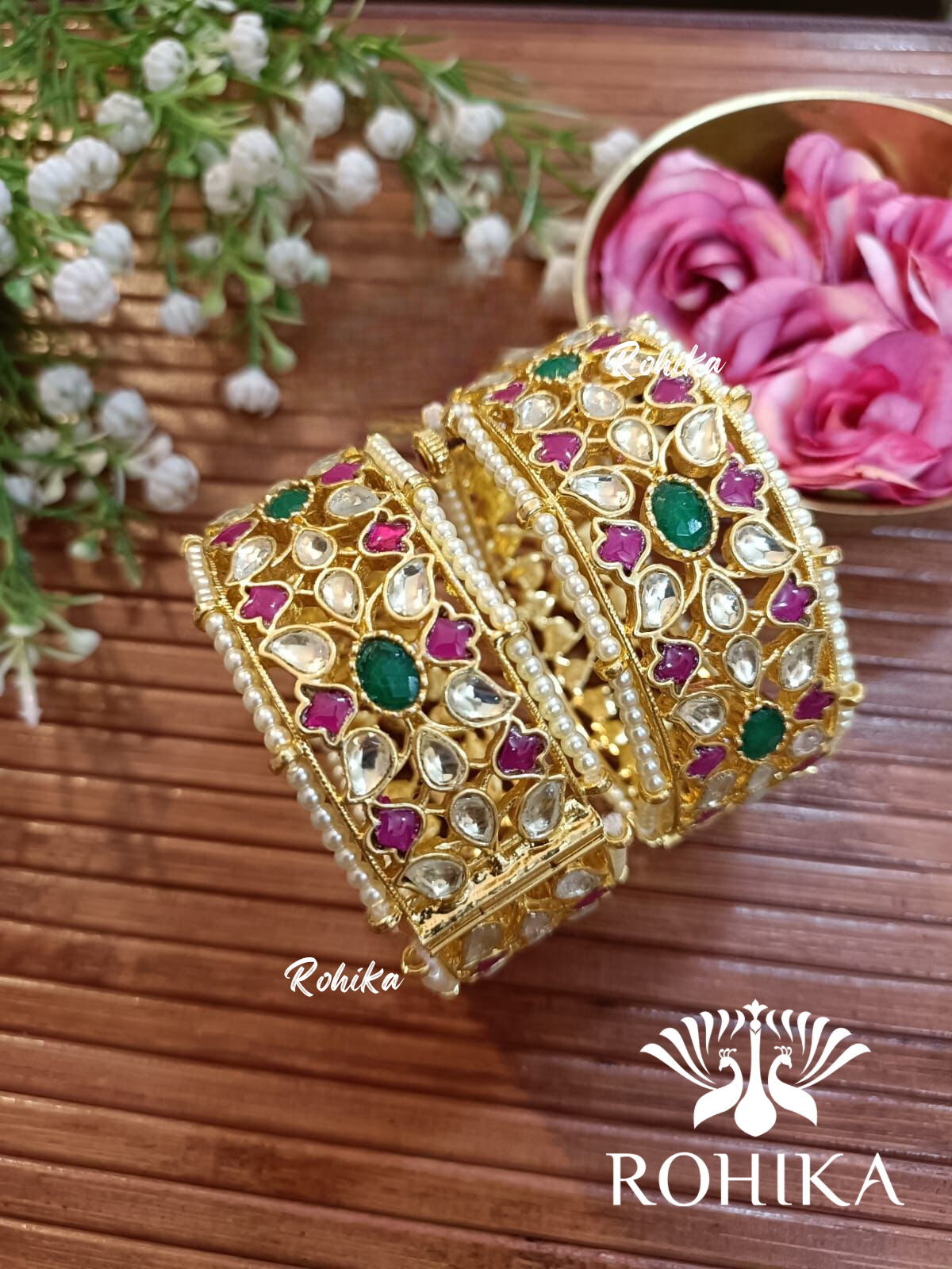 Pachhi kundan bangles - Multi  (Pkb005-M)