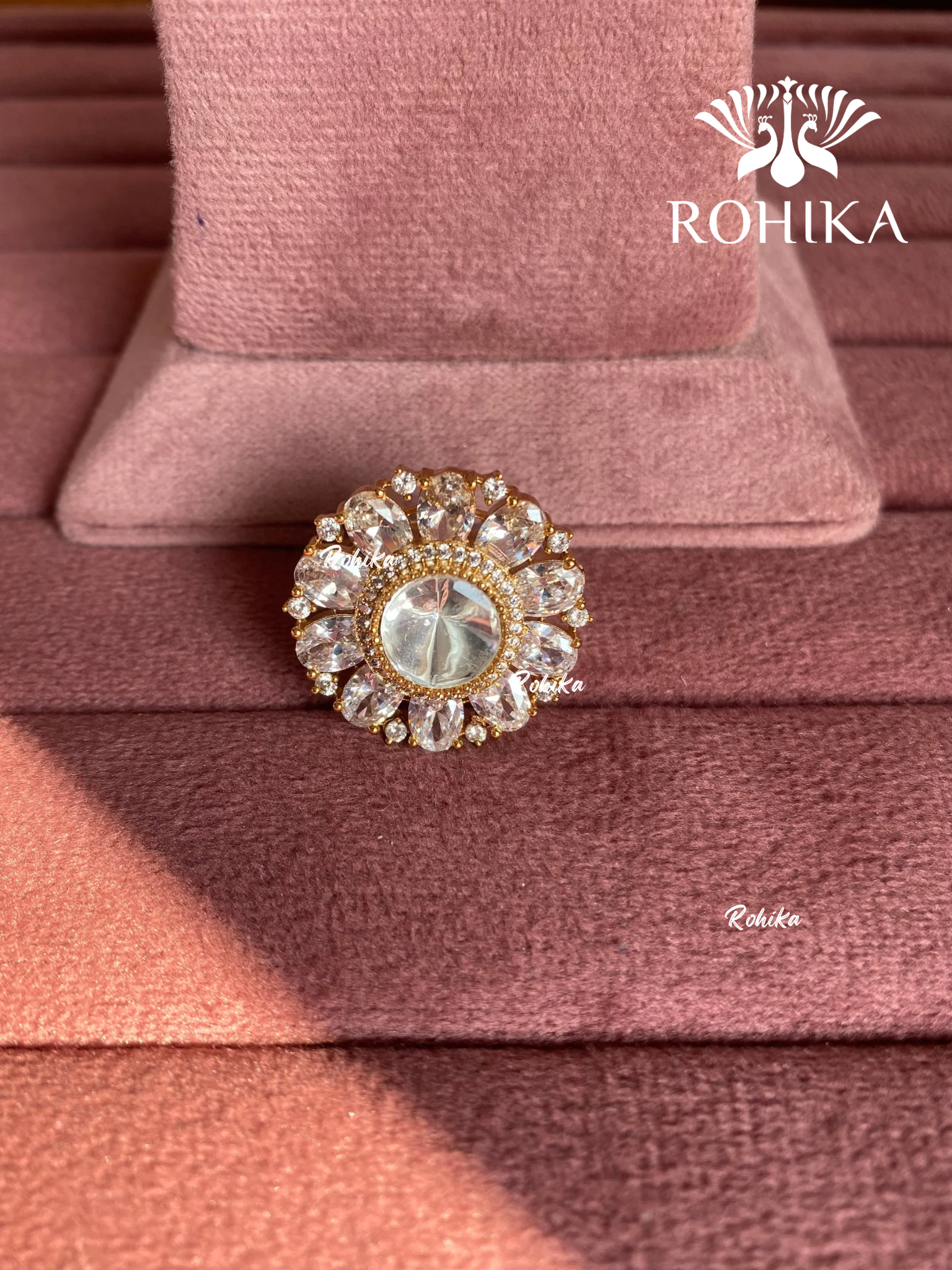 Angana polki kundan ring (SG-094) - White