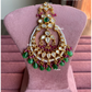 Polki kundan maangtikka (PLKM-040) - Green & pink