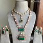 Keshavi moisinite kundan combo set - Green