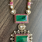 Keshavi moisinite kundan combo set - Green