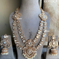 Ariha moisanite kundan long necklace set - White