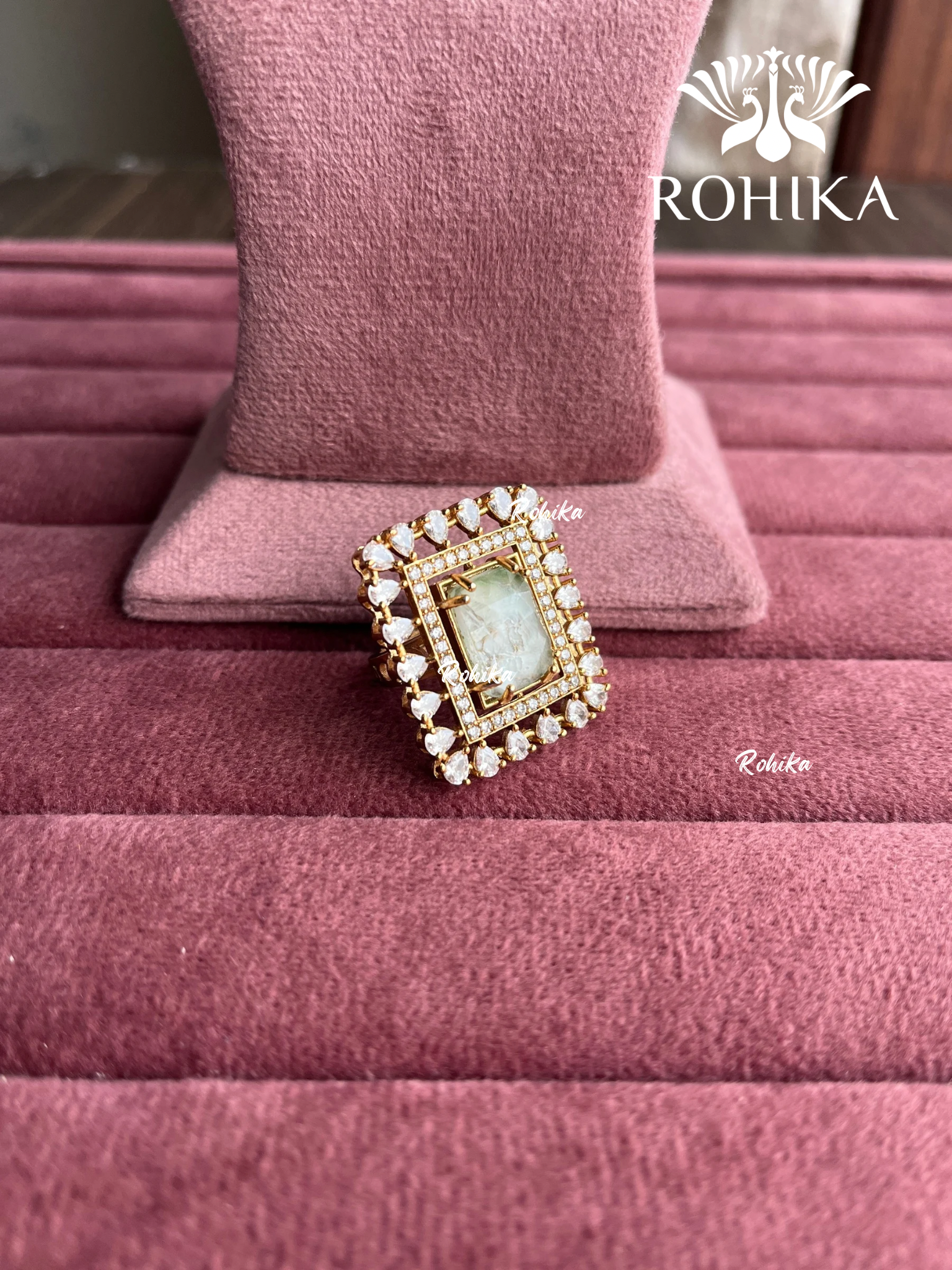 Angana polki kundan ring (SG-126) - White