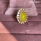 Angana polki kundan ring (SG-081) - Yellow