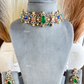 Saabya inspired fusion necklace set (SS036) - Multi colour
