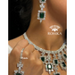 Bella american diamond necklace set -Dark  Green