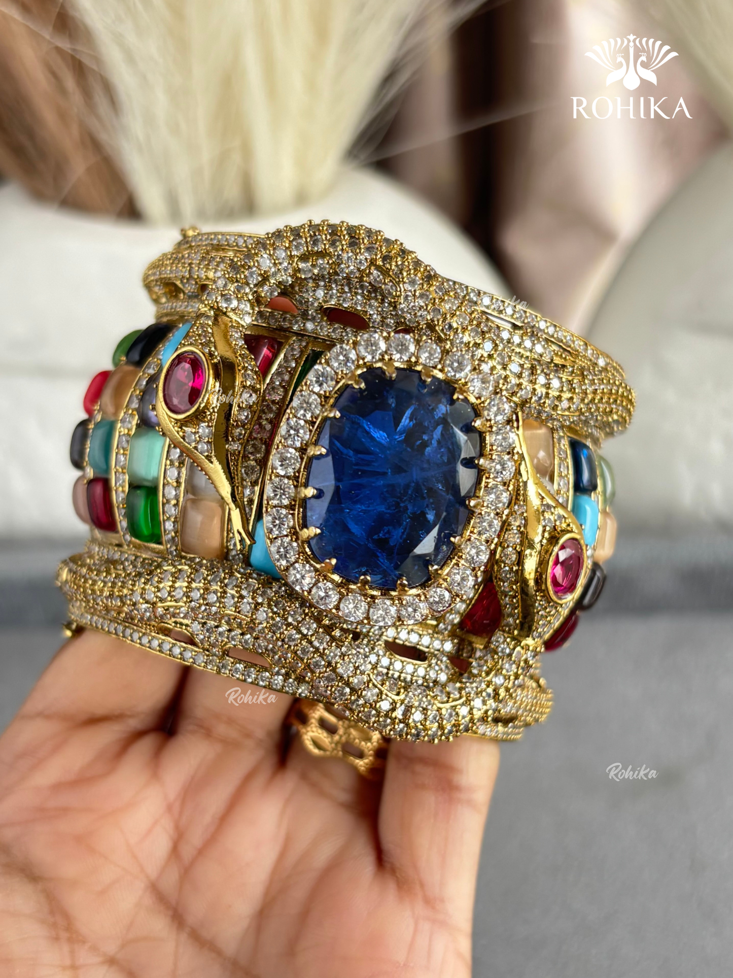 Sabya Deisgner Semi-Precious Kada (SSB004) -  Multi Colour