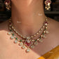 Ura Moisanite Necklace set -Ruby Red