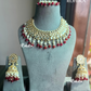 Payal dabi Kundan necklace set - Maroon/Red