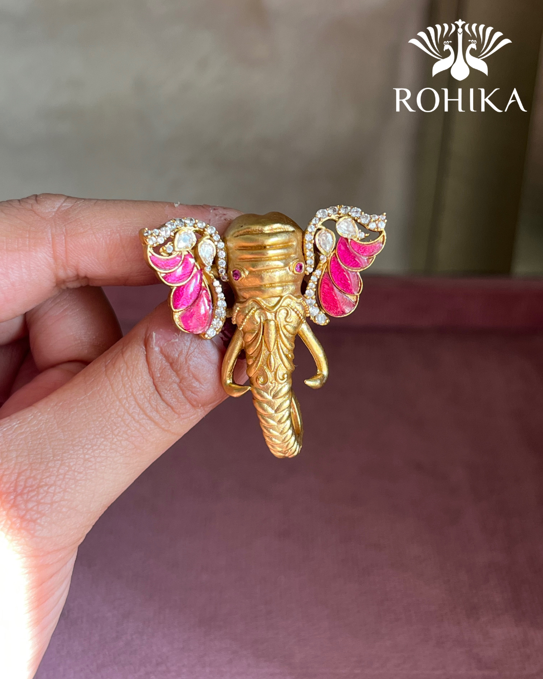 Designer Brooch (BR-017) - Ruby Red