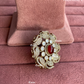 Angana polki kundan ring (SG-077) - Red