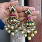 Krupa bikaneri kundan earrings - Dark green