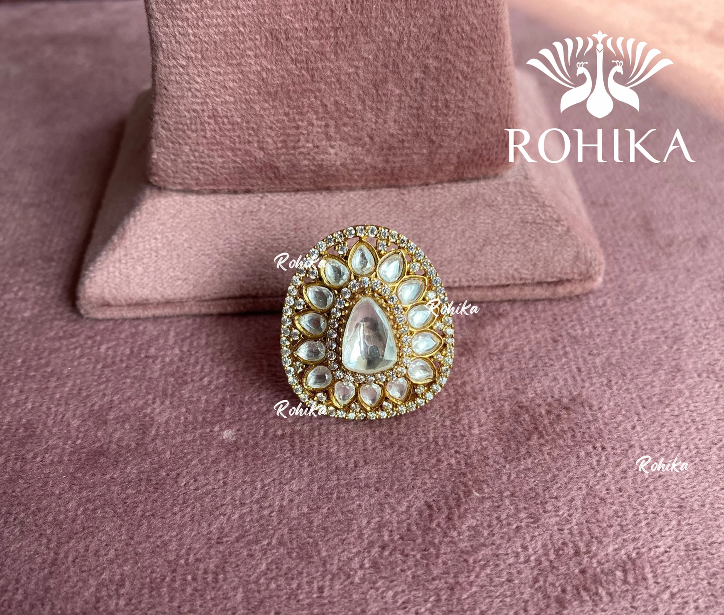 Angana polki kundan ring  (SG-046) - White