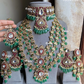 Priyani polki kundan combo set  - Mint Green and red