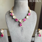 Sona moisanite doublet necklace set - Pink