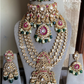 Priksha moisanite polki kundan bridal combo set - Green and Ruby