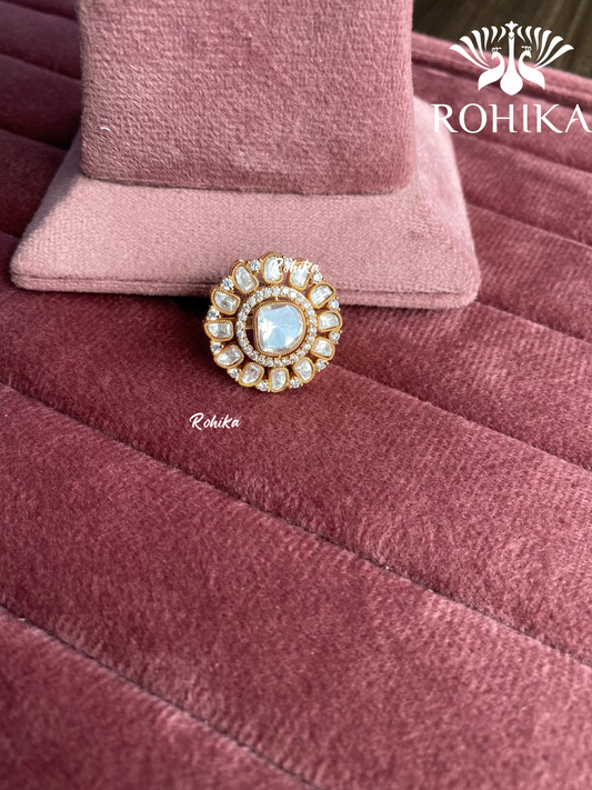 Angana polki kundan ring  (SG-019) - White