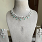 Hinaya American diamond necklace set - Mint green