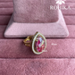 Angana polki kundan ring (SG-091) - Dark pink 