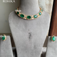 Sabina moisinite necklace set - Dark green