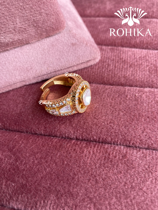 Angana polki kundan ring  (SG-020) - White