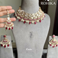 Jharna polki kundan necklace set - Red