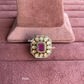 Angana polki kundan ring (SG-080) - Purple