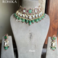 Sara polki kundan choker set - Mint green