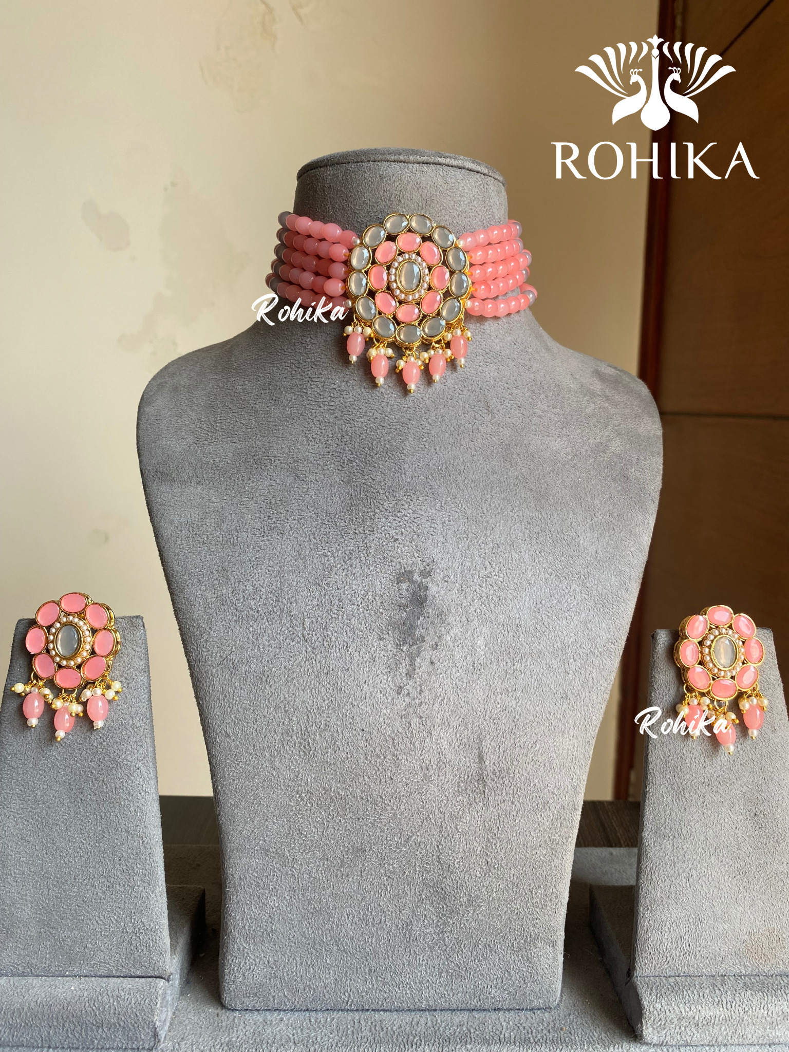 Roshni choker set - Pink