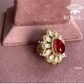 Angana polki kundan ring  (SG-049) - Red