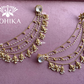 Piya polki kundan earrings with earchains- Golden