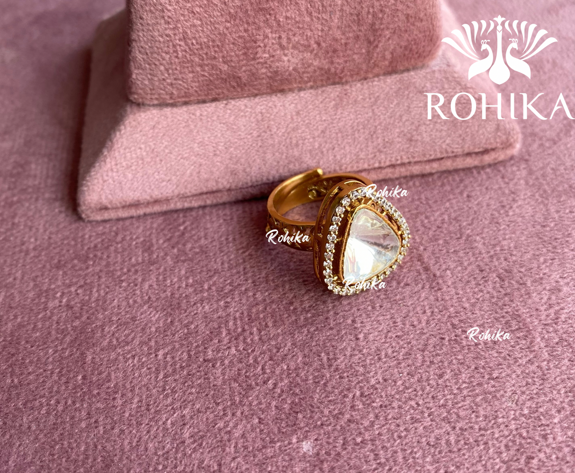 Angana polki kundan ring  (SG-054) - White