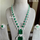 Nita American diamond necklace set - Dark green