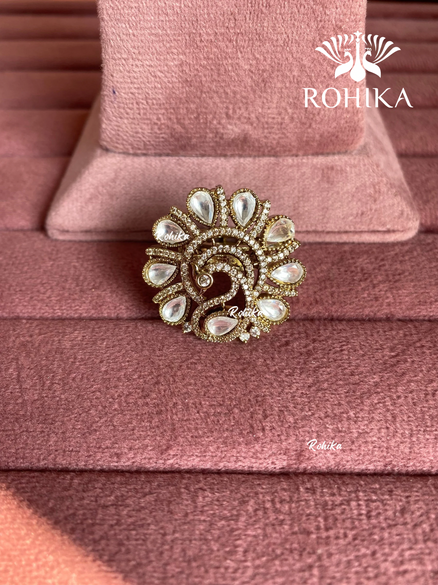 Angana polki kundan ring (SG-143) - White