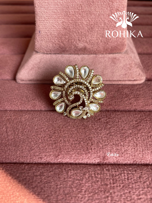 Angana polki kundan ring (SG-143) - White