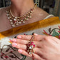 Ura Moisanite Necklace set -Ruby Red