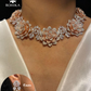 Ameilia american diamond necklace set -Rose gold