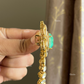 Moisanite kundan Brooch (BR-001) - Mint Green